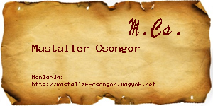 Mastaller Csongor névjegykártya